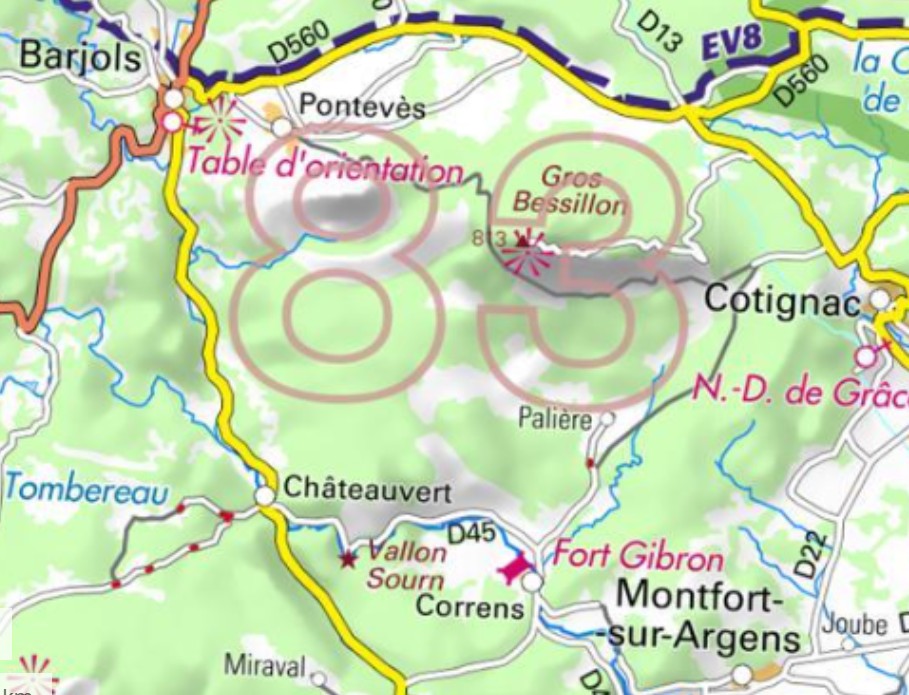 Zone du feu de Pontévès (Var) d'août 2026