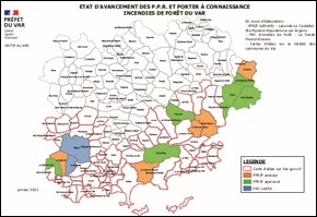 État d'avancement des PPRIf communaux du département du Var (02/2022)