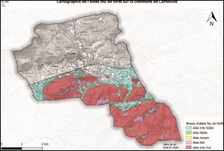 Carte partielle d'aléas de la commune de Carnoules, Var
