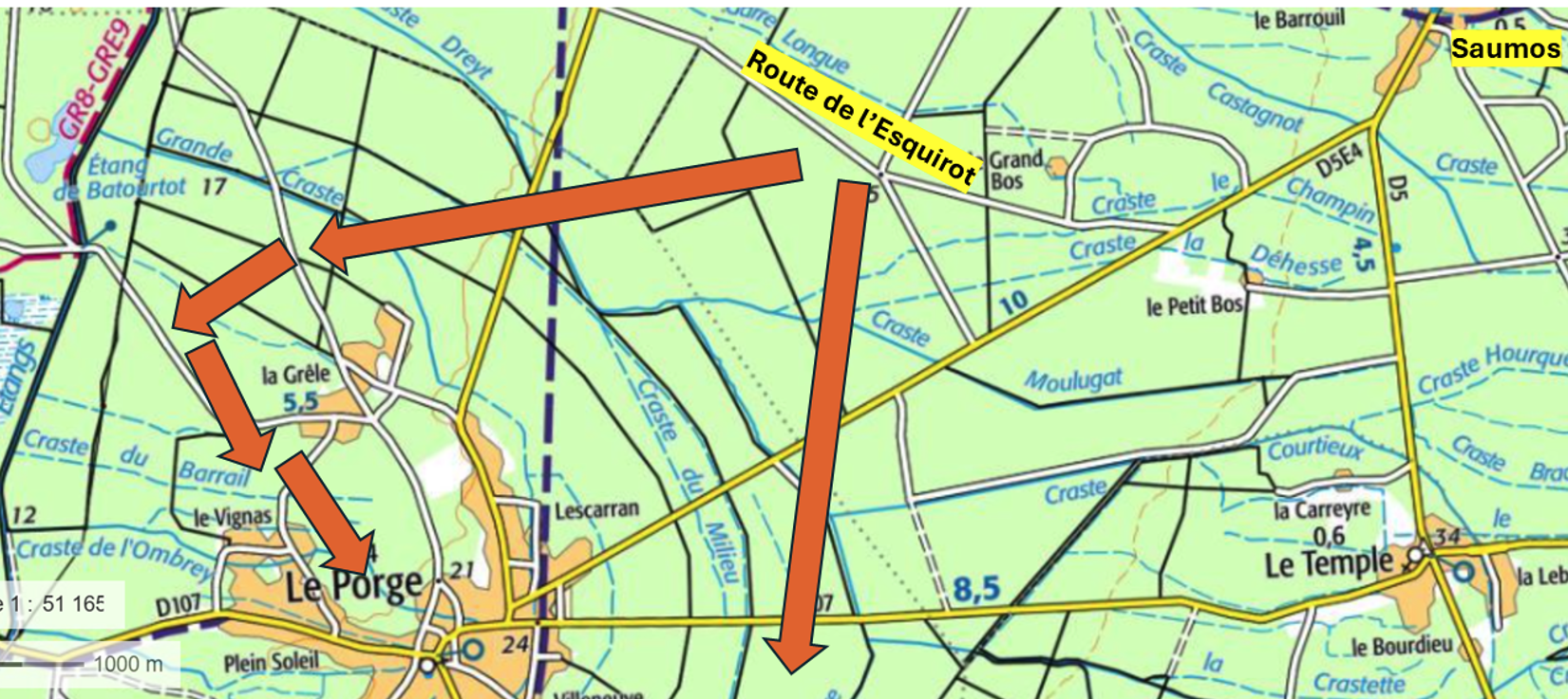 Le Porge pris en tenaille (hypothèse)