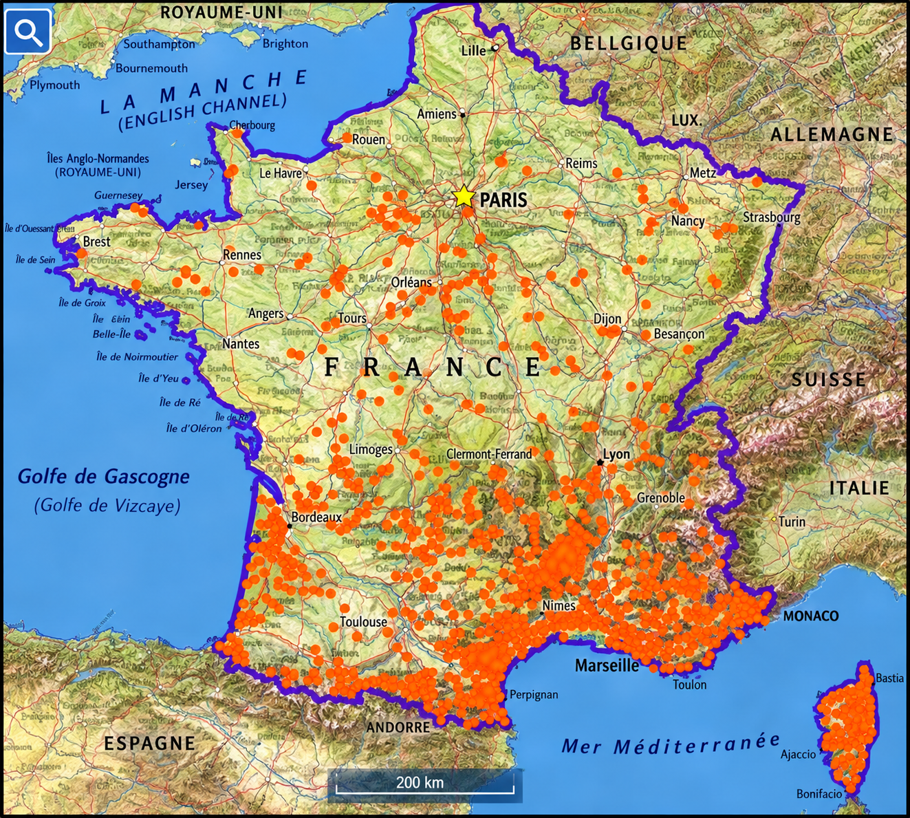 Feux ayant parcouru plus de 10 hectares (2006-2021)