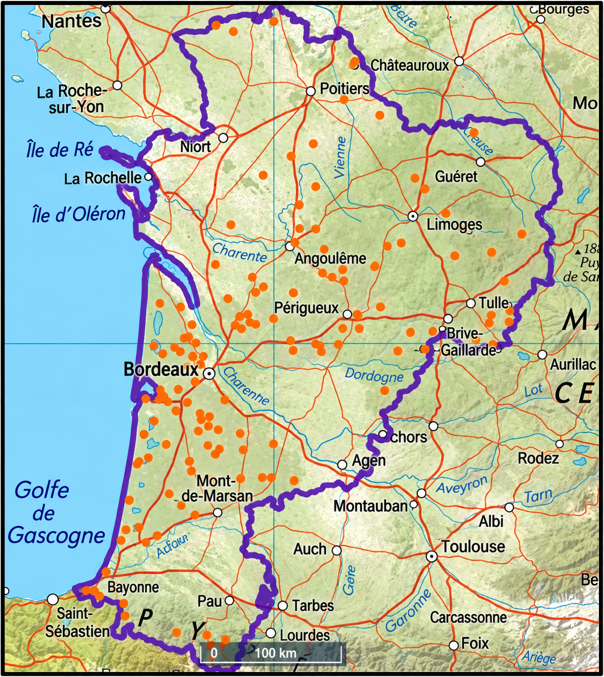 Incendies de végétation dans la zone Sud-Ouest de 2006 à 2021 