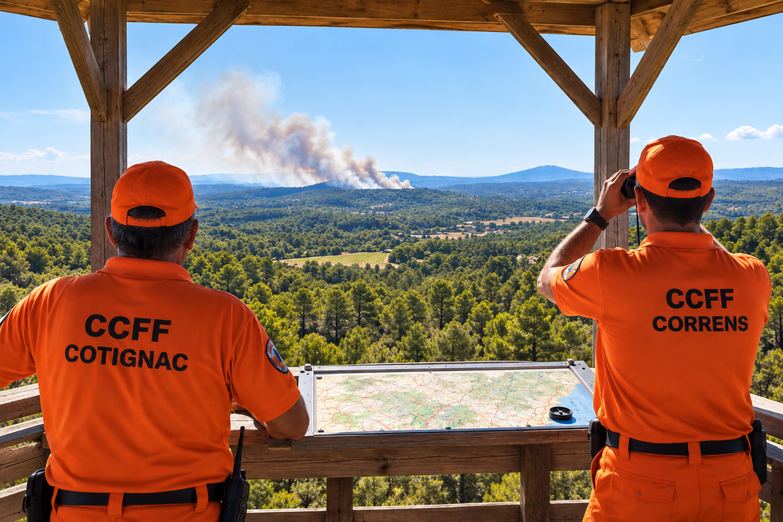 Bénévoles des Comités Communaux Feux de Forêts du Var en vigie