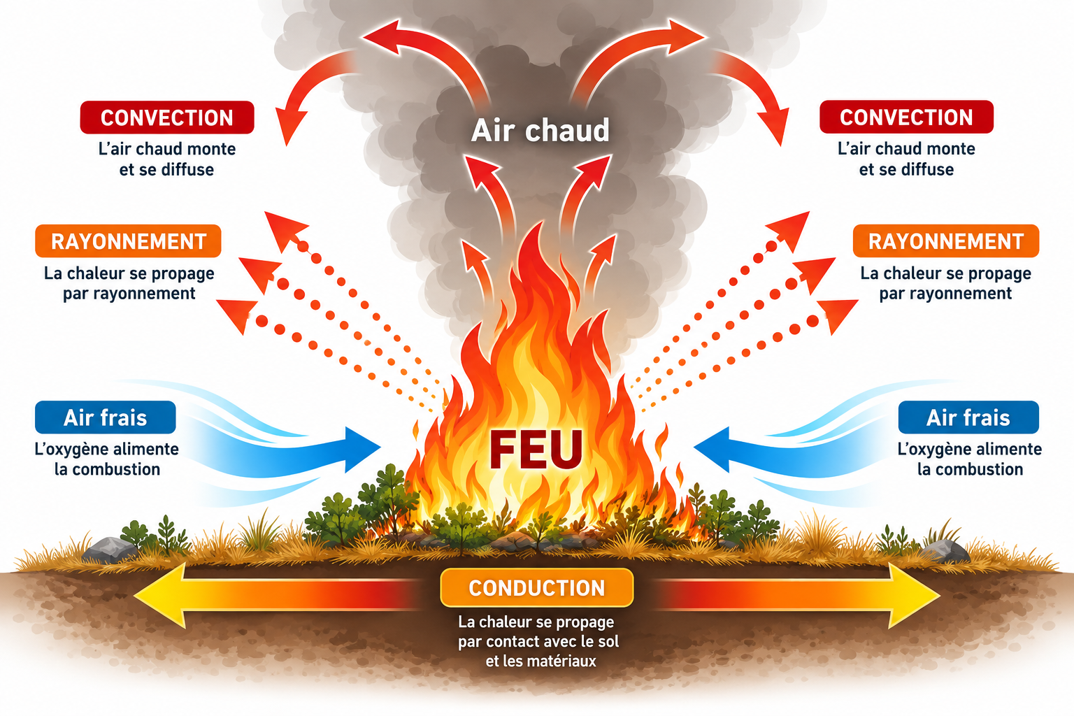 Propagation : conduction, rayonnement, convection